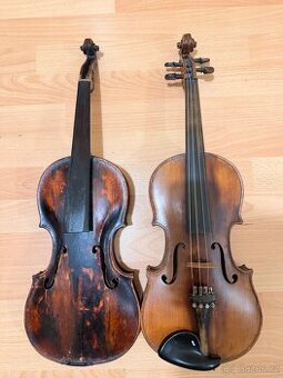 Dvoje staré housle a smyčce