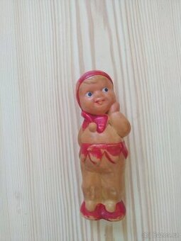 Gumová pískací hračka, pískací kašpárek, Libuše Niklová