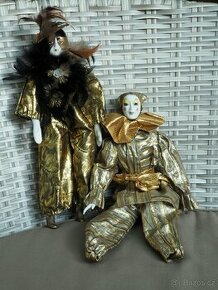 Porcelánové panenky - dvojice "Benátský karneval"