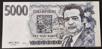 5000 korun, Vladimír Menšík, UNC, F. Medina, emise 150 kusů