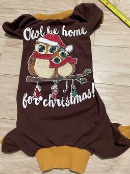 Vánoční psí obleček, hnědé triko, mikina se zadníma nohama