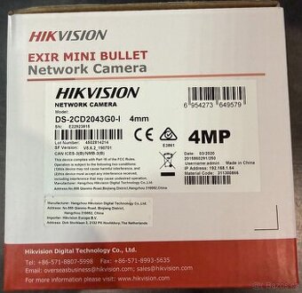 Venkovní kamera Hikvision DS-2CD2043G0-I - 2 kusy