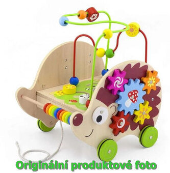 VIGA Dřevěná tahačka ježek s aktivitami 5v1