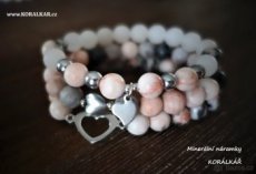 Minerální náramek se srdíčkem Valentýn Vánoce dárek - 1