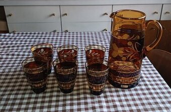 sada Bohemia Glass – jantarové sklo