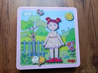 Haba Magnetická hračka Oblékání- Panenka Lilli v kovové krab