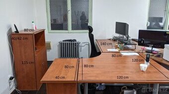 Kancelářský nábytek Hobis – rohový stůl + kontejner + skříň