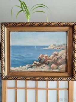 obraz POBŘEŽÍ DALMÁCIE, olej, František Šourek