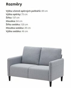 IKEA ANGERSBY 2místná pohovka, Knisa světle šedá
