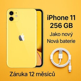 iPhone 11 256 GB – slunečně žlutý kousek s novou baterií