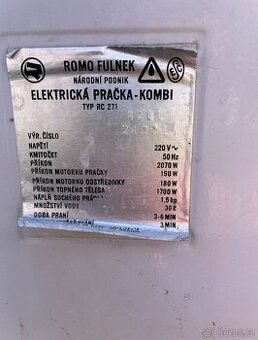 Elektrická pračka - ROMO KOMBI