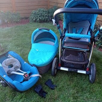 Modrý kočárek+ vajíčko Lupo