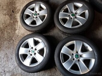 ALU Octavia II 6,5x16 et50 5x112+celoroční pneu 205/55/16