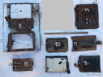 prodám různá stará kamnová dvířka, litinová kamínka bubínek,