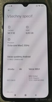 Xiaomi Mi 9 SE – 6 GB RAM  a 128 GB úložiště