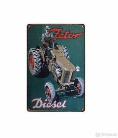 plechová cedule - traktor Zetor Diesel (dobová reklama)