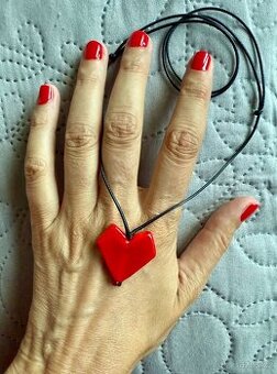 Náhrdelník srdce, hand made, nový, sleva 250 Kč. - 1