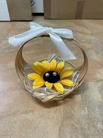 Košíček pod prstýnky + nalepovací slunečnice