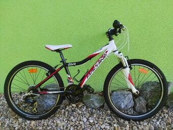 Značkové dětské kolo Rock Machine 24" (bílá/červená)