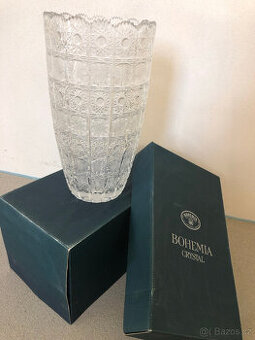 Broušená váza sklo Bohemia Crystal