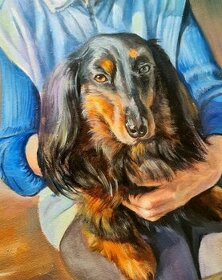 Portrét domácího mazlíčka. Malování psů