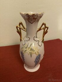 Růžový porcelán - váza Haas & Czjzek, secese - 1