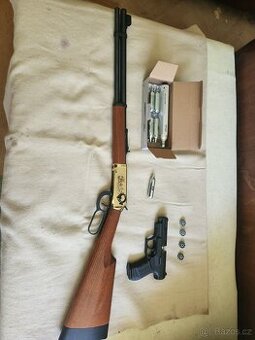 Vzduchovka Walther Lever Action 4.5 + pistole CO2, diabolo