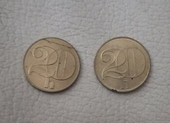 2x Mince 20 haléřů  1992