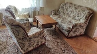 Vintage sedací souprava s konferenčním stolkem