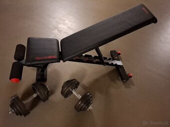 posilovaci lavice plus jednoruční činky 2x30 kg