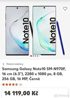 5000kč - Samsung Galaxy Note 10 256GB