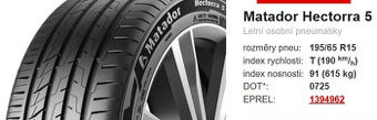 Matador Hectorra 5 sada 4 pneu 195/65/R15