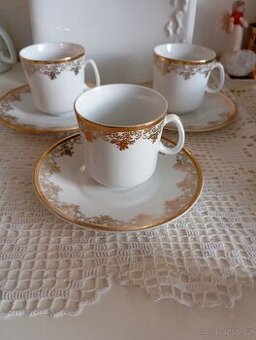 Retro tři šálky s podšálky Czechoslovakia