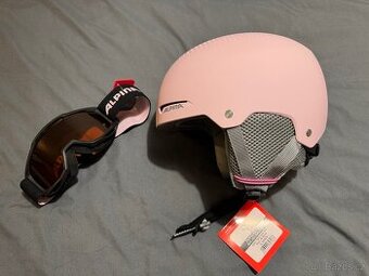 Dětská lyžařská helma Alpina s brýlemi, velikost 48-52 cm