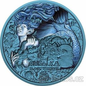 RUSALKA Space Blue Slavic Bestiary 2 Oz Silver Coin