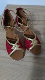 Taneční boty, červenozlaté, nové
