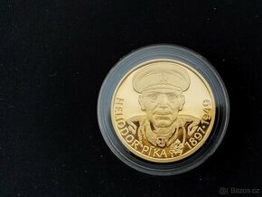 Krásná zlatá medaile Heliodor Pika, 999,9, náklad jen 50ks