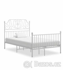 Kovová bílá postel Ikea