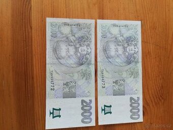 Bankovky 2000Kč z roku 2007