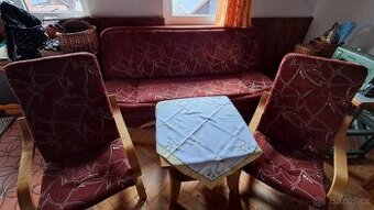 Set rozkládací gauč a dvě křesla
