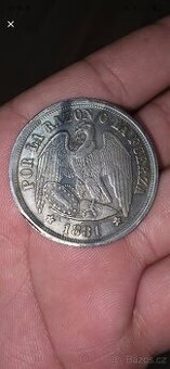 MINCE– CHILE 1 PESO, ROK 1881