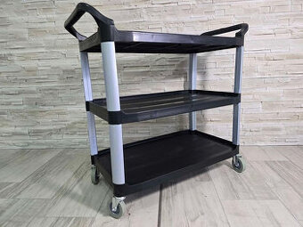 Servírovací vozík 3 patra černý plast nový rozbalený