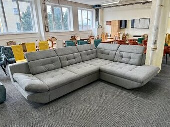 Sedací souprava rohová - rozkládací - kůže - NEPOUŽITÉ