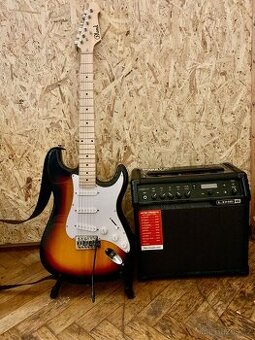 El.kytara Blond STR1 MN +Modelingové Kombo Line Spider V30