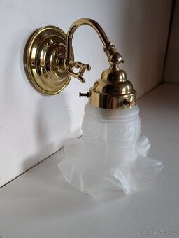 mosazná stará lampa lampička stínidlo zvoneček