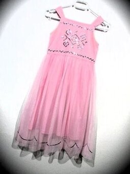 SVÁTEČNÍ DVOUVRSTVÉ ŠATY S FLITŘÍKY ☻ VEL.146 (11 LET) ☻ BPC