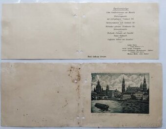 Nápojový lístek hotel Bellevue Dresden 1933