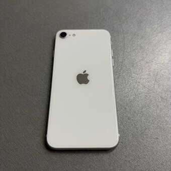 iPhone SE 2020 128GB bílý, pěkný stav, 12 měsíců záruka
