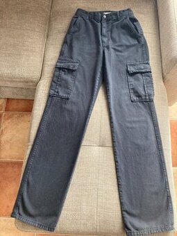 Dámské plátěné kalhoty s kapsami vel. 36