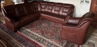 Luxusní kožená rohová souprava s křeslem,5765